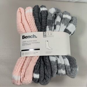 NWT Bench Ladies Slipper Sock 3pairs size4-10 crew length